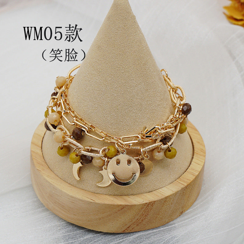 Wholesale Bohemian Flowers and Leaves Resin Bracelet