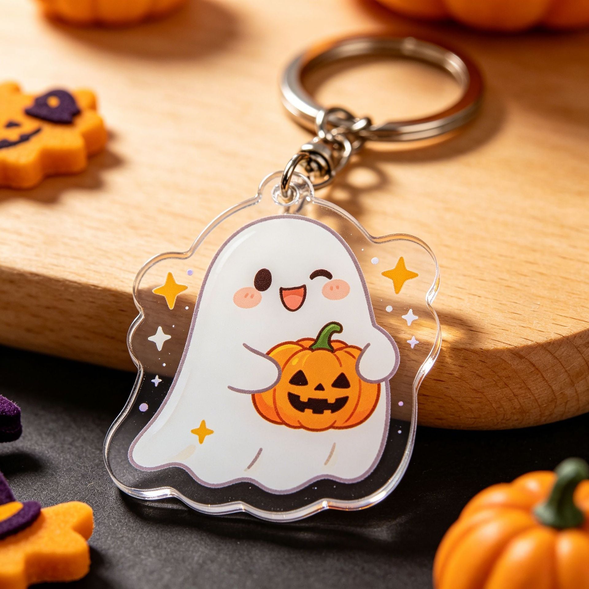 Wholesale  Mummy Cartoon Acrylic Keychain Cute Ghost Skeleton Pendant Bag Charm Car Key Accessory Gift For Boutique Resale
