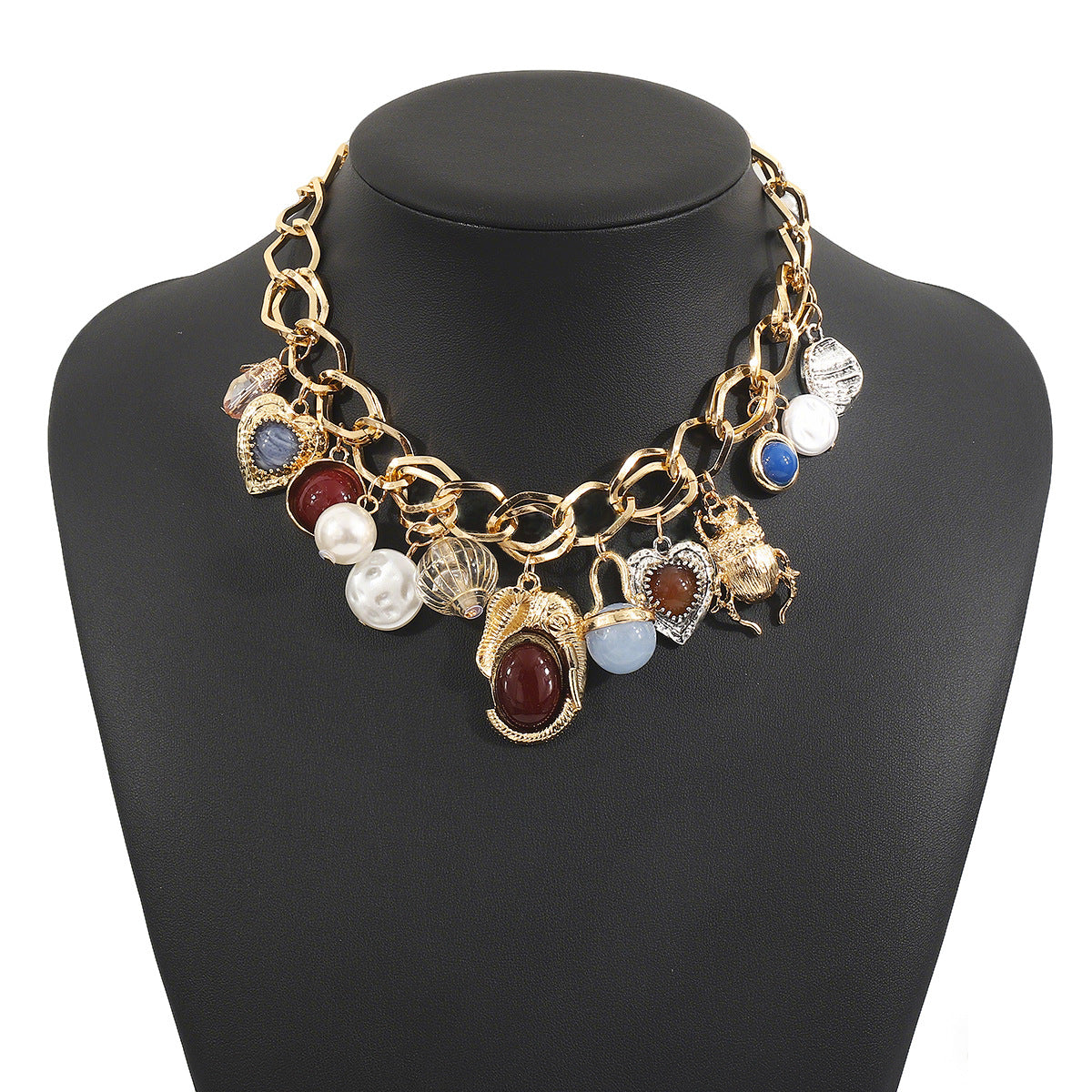 Wholesale E13226  ZA Creative Acrylic Alloy Resin Pendant Necklace