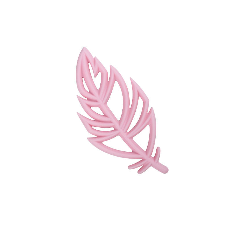 Wholesale 3PCS DIY Cartoon Silicone Leaf Feathers Focal Beads