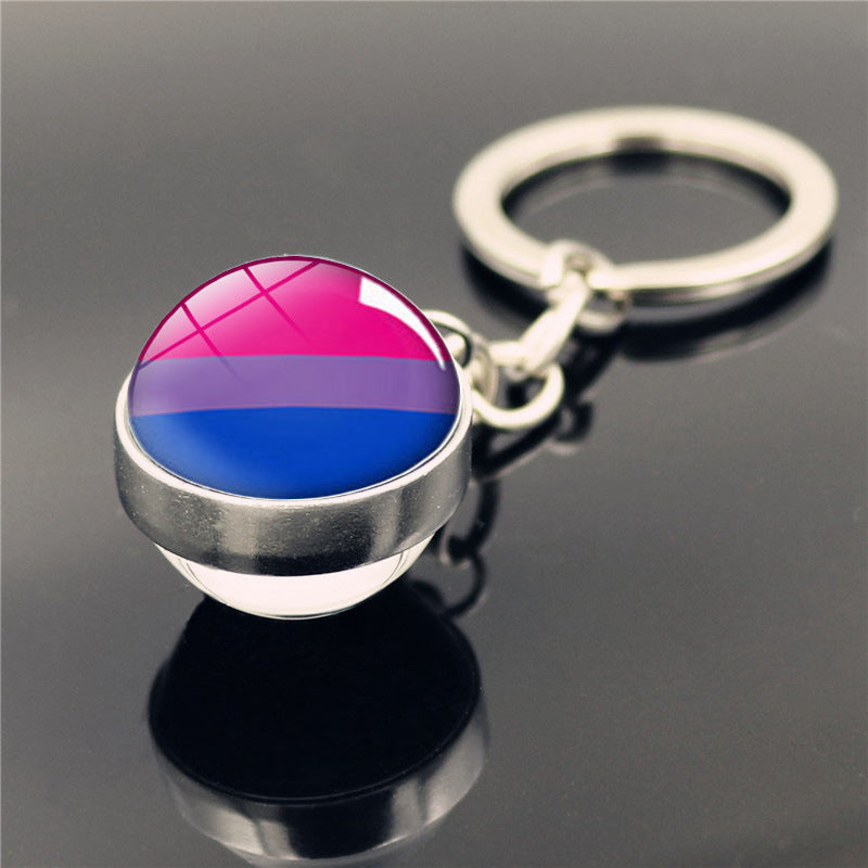 Wholesale Zinc Alloy LGBT Time Stone Keychain