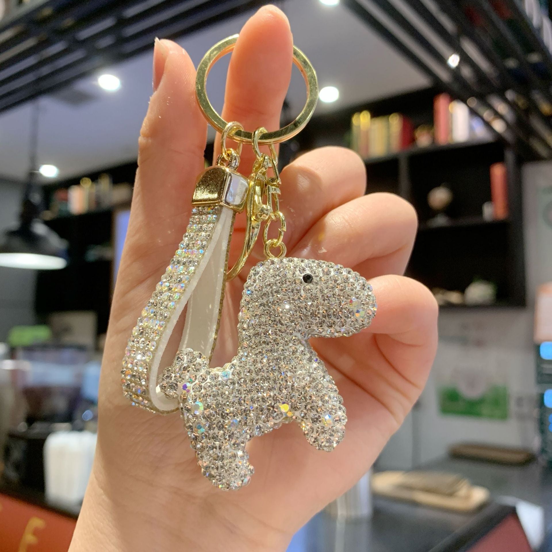 Wholesale Cute Rhinestone Pony Keychain