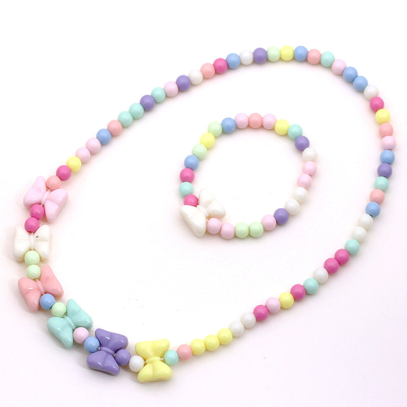 Wholesale Handmade Beaded Colorful Bow Tie Necklace Bracelet Set