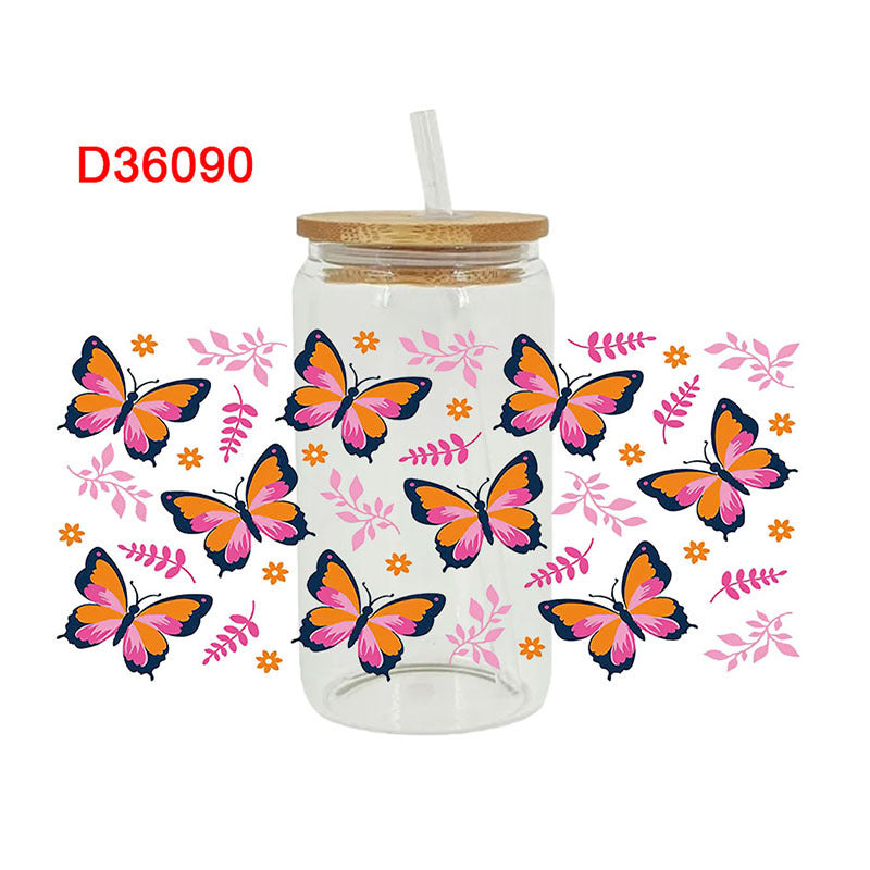 Wholesale UV transfer sticker for glass cups sticker 16OZ UV DTF WRAPS