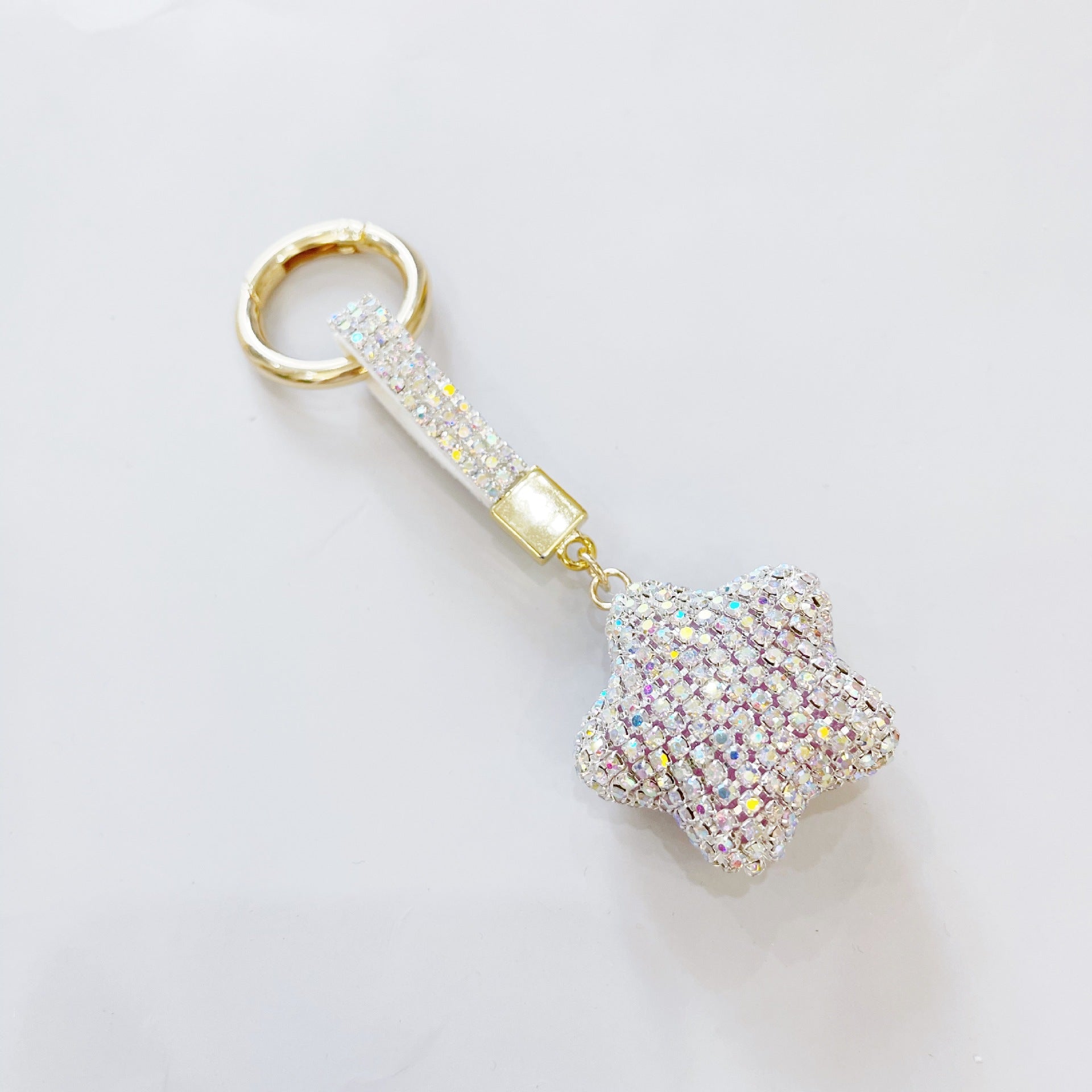 Wholesale Five Pointed Star Full Diamond Claw Chain Keychains