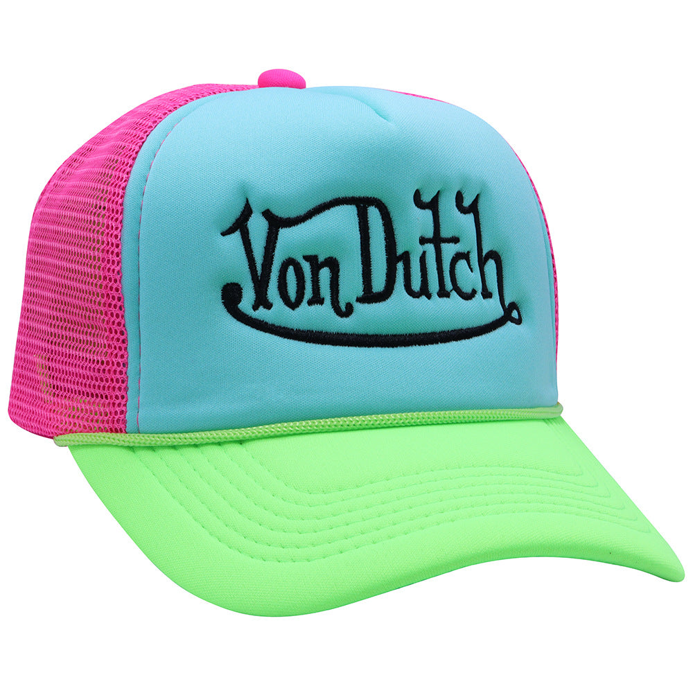 Wholesale Plaid Camouflage Embroidered Truck Hat Sun Protection Mesh Baseball Cap