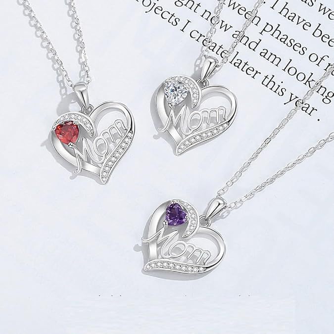 Wholesale Mother's Day gift heart-shaped letter ' MoM'  necklace jewelry