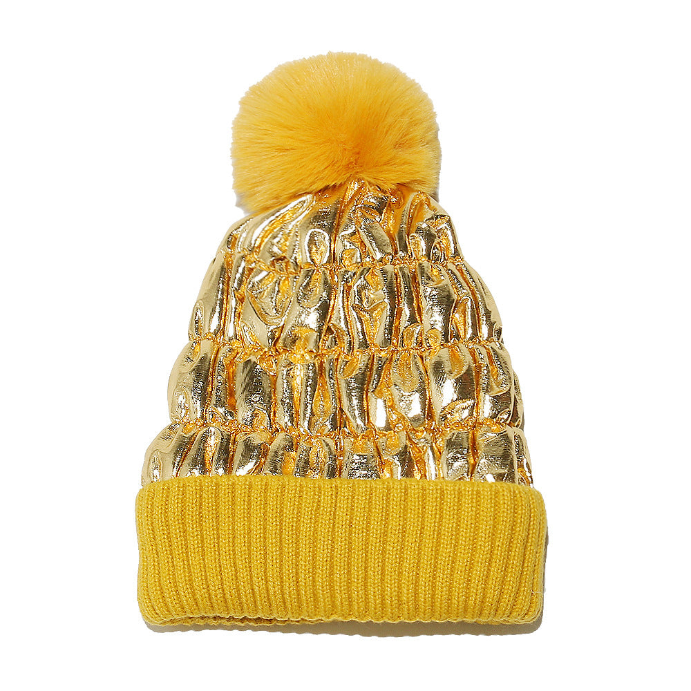 Wholesale Autumn and Winter New Down Wool Warm and Down Thickened Ear Protection Knit Hat