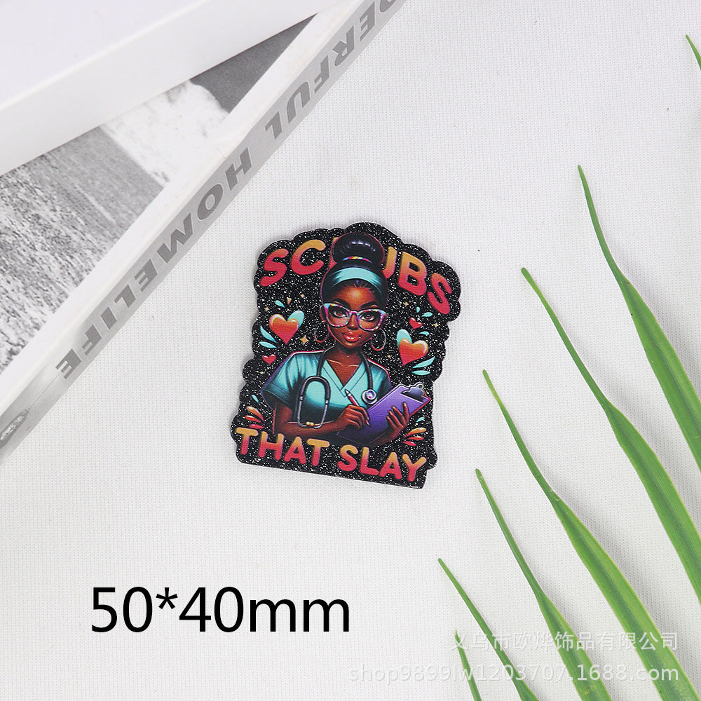 Wholesale 10pcs/pack pink cartoon rabbit peach heart letter Acrylic Flatback OLY Exclusive