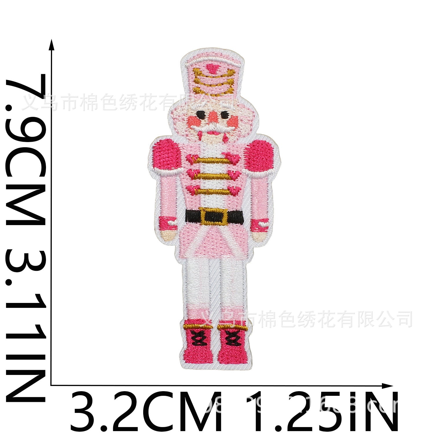 Wholesale Pink Santa Embroidered Iron On Patch Heart Candy Design Decorative Patch For Bags Clothing Holiday Craft Supply