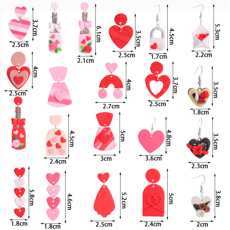 Wholesale Valentine's Day Love Soft Ceramic Earrings