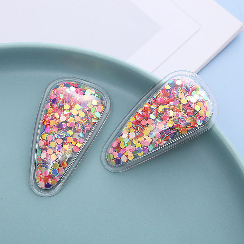 Wholesale PVC Color Quicksand Hairpin for Kids