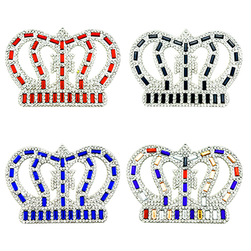 Wholesale 10pcs Colorful Crown Diamond Embroidery DIY Patches