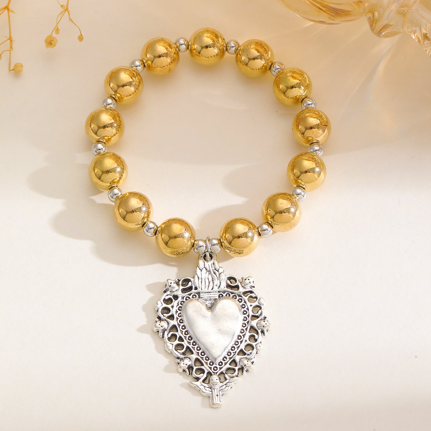 Wholesale Silver Multiple Sacred Heart Love Necklace