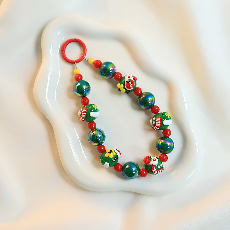 Wholesale 10pcs Christmas Beaded Keychain