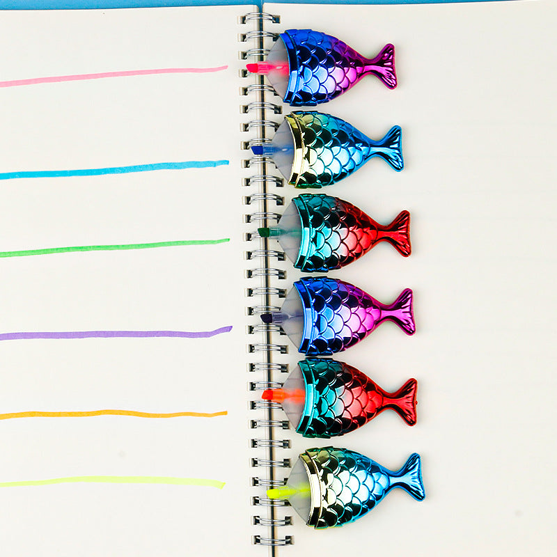 Wholesale Plastic Mermaid Plating Gradient Colorful Highlighter