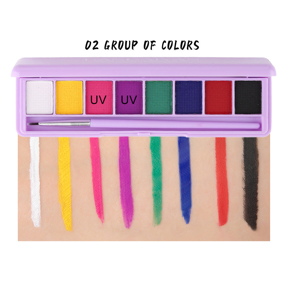 Wholesale Water-soluble Fluorescent Color Makeup Plate Body Painting Plate Performance Face Color Makeup Eyeliner Eye Shadow