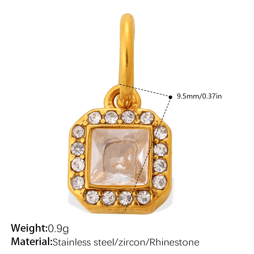 Wholesale Stainless Steel Zircon Sunflower Teardrop Pendant