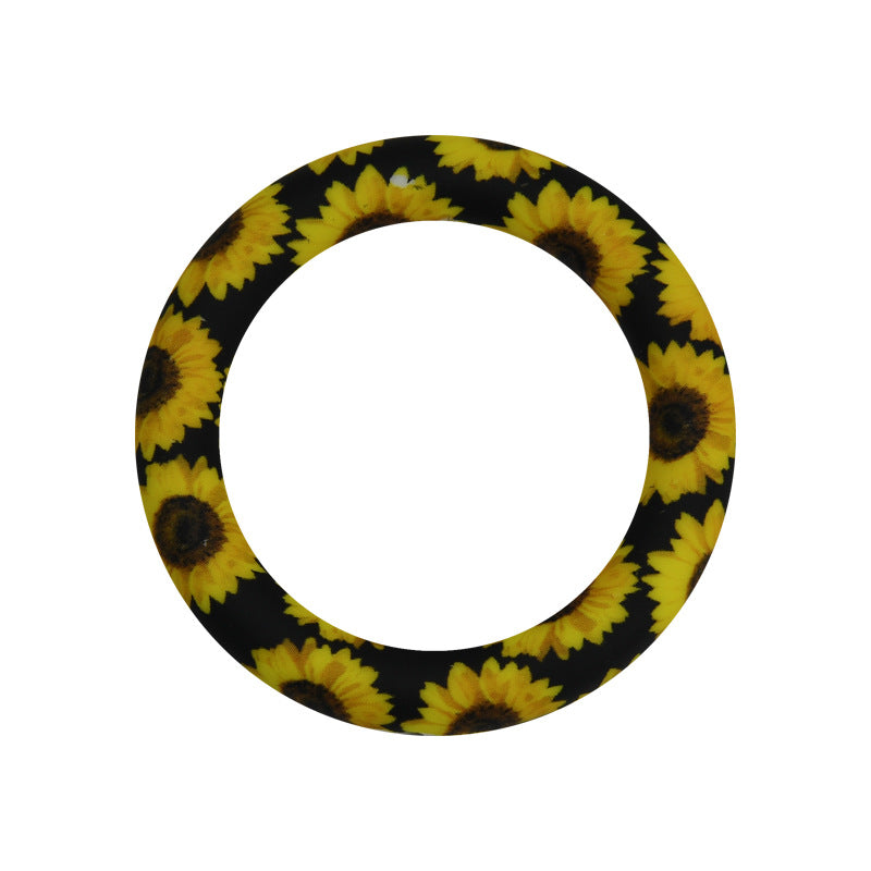 Wholesale 10PCS 65mm Teether Ring Food Grade Silicone Baby Teether Teether Pacifier Chain Accessories