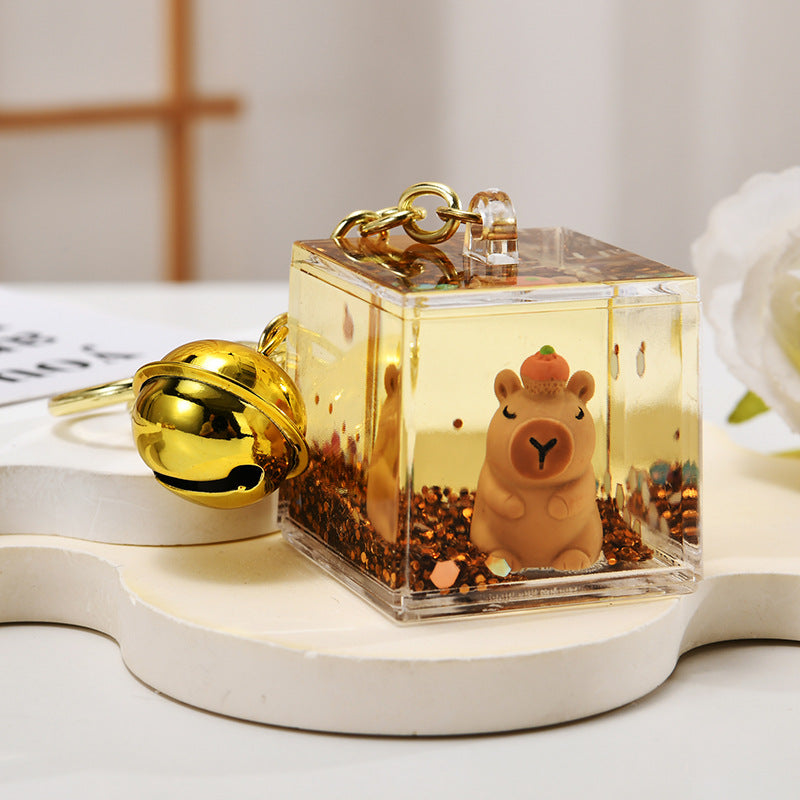 Wholesale Acrylic Creative Capybara Sand Bottle Keychain