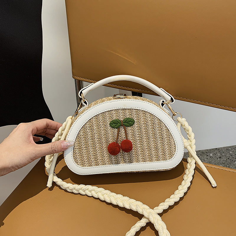Wholesale Straw bag small cherry shoulder bag crossbody bag