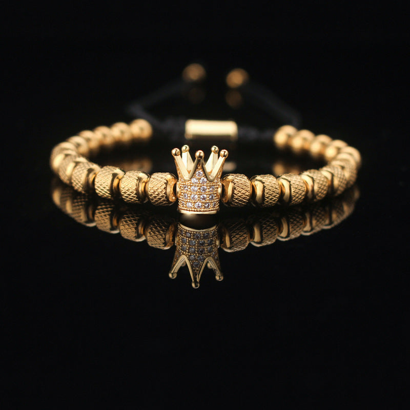 Wholesale Copper Crown Bracelet with Beaded Pineapple Beads