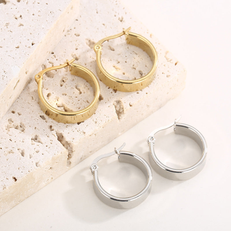 Wholesale Retro Niche Circles Sweet Cool Gold Plated Earring