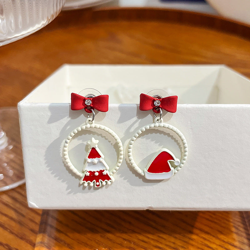 Wholesale Cartoon Christmas Santa Claus Christmas Tree Earrings