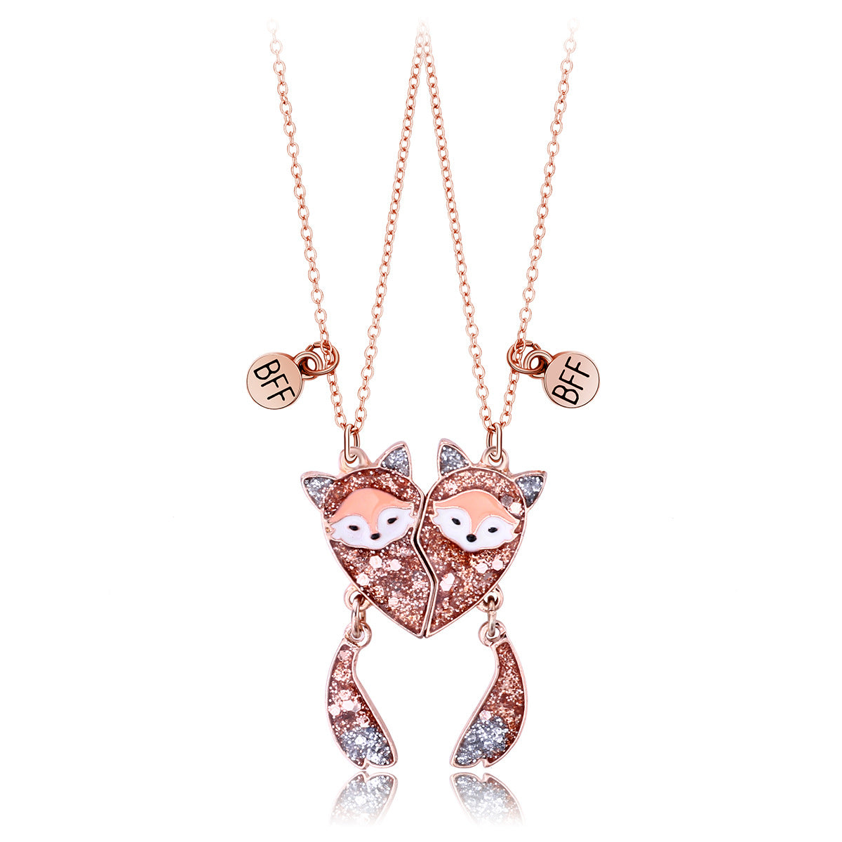 Wholesale Fox Necklace Cartoon Kidsren' s Magnet Stone Attracting Bff Necklace Set