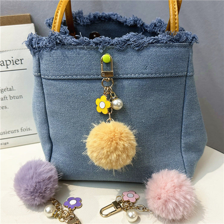 Wholesale Small fresh colorful candy ball keychain