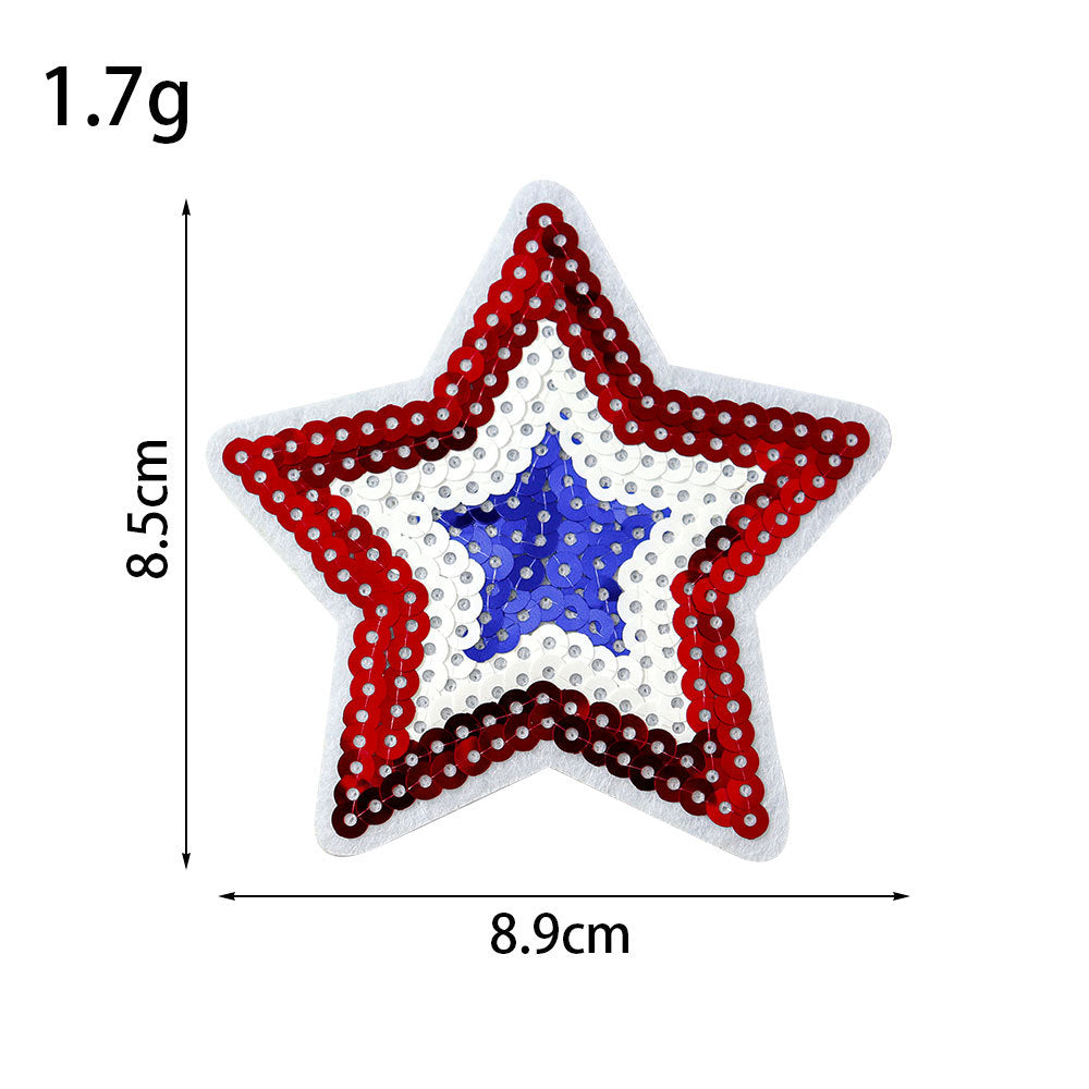 Wholesale Glitter sequined fabric patches,  multi-colored star DIY Patches