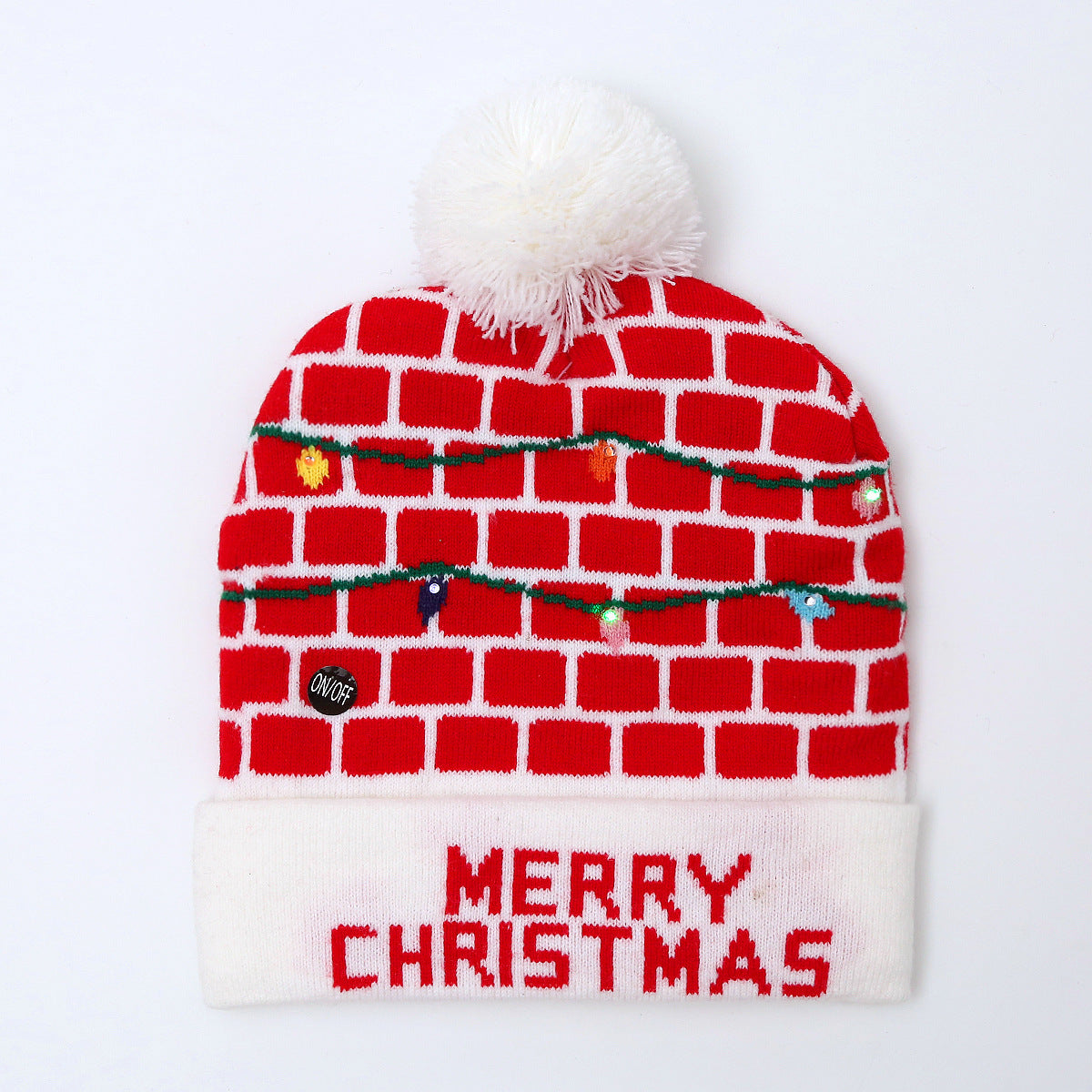 Wholesale Jacquard LED Christmas Knitted Beanie