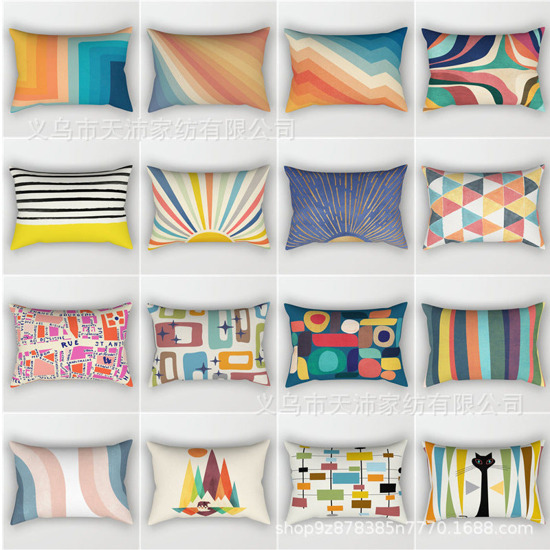 Wholesale Geometric Irregular Rectangular Short Plush Pillowcases