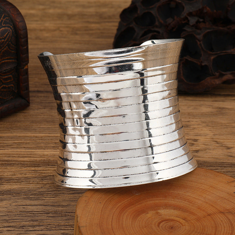 Wholesale National style wide concave retro pattern Bohemian women's personality bracelet