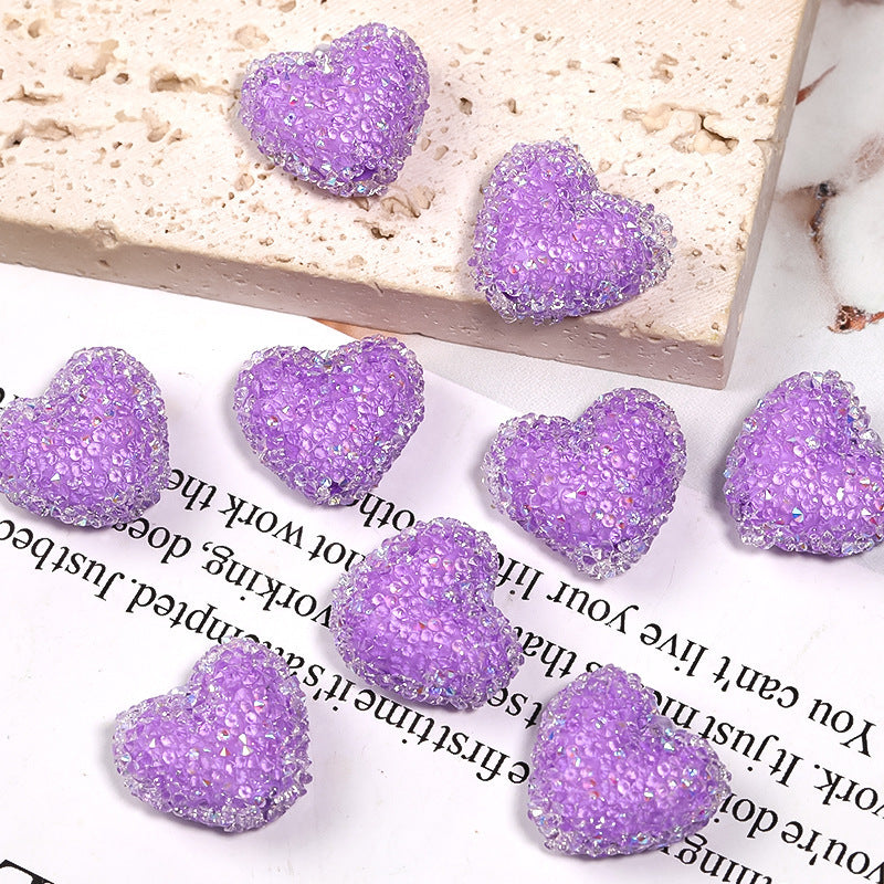 Wholesale 20pcs Colorful rhinestone soft candy heart-shaped rhinestone ball
