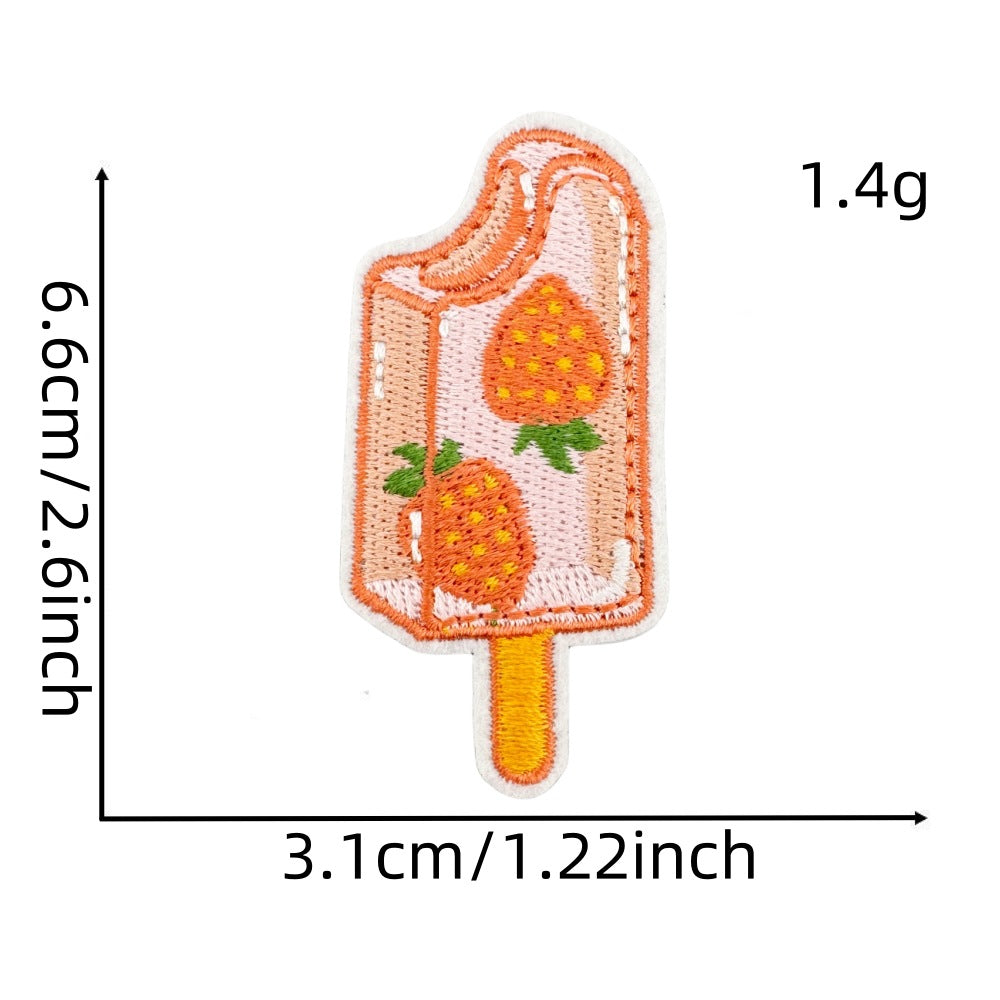 Wholesale Cute Pink Strawberry Cloth Patch Bear Ice Cream Embroidery DIY Patches