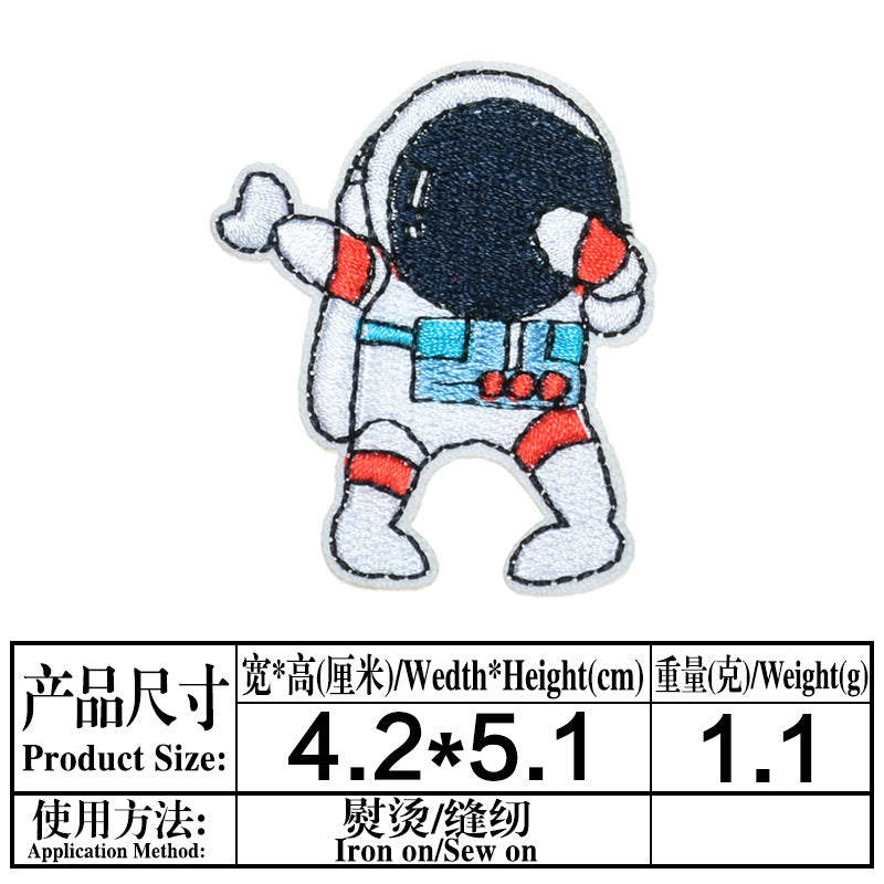 Wholesale Space Astronaut Embroidered Patch Twill Fabric DIY Craft Supply Decorative Towel Home Decor