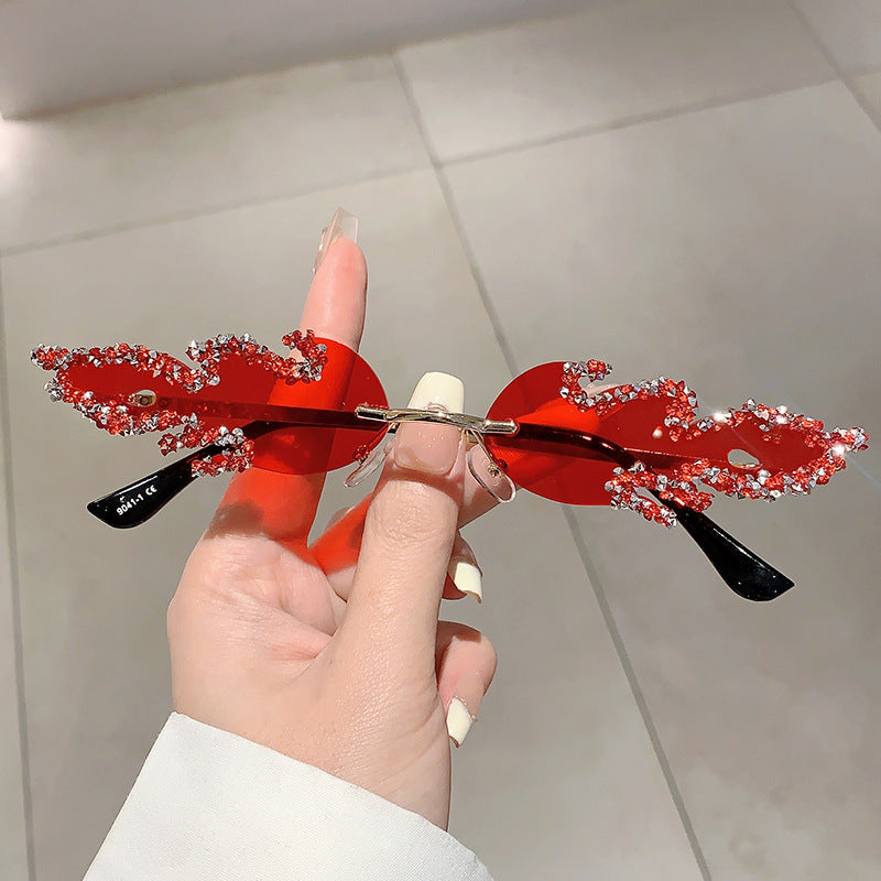 Wholesale Flame Diamond Sunglasses Halloween Fashion Sunglasses