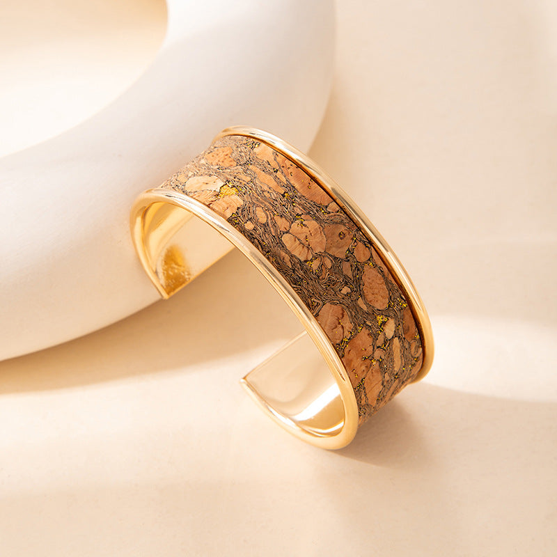 Wholesale Graffiti Cartoon flower Wide Edge Open Bracelet