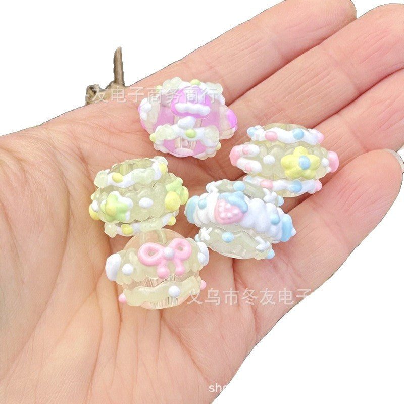 Wholesale 50pcs 16mm luminous hand-painted oil dripping acrylic beads