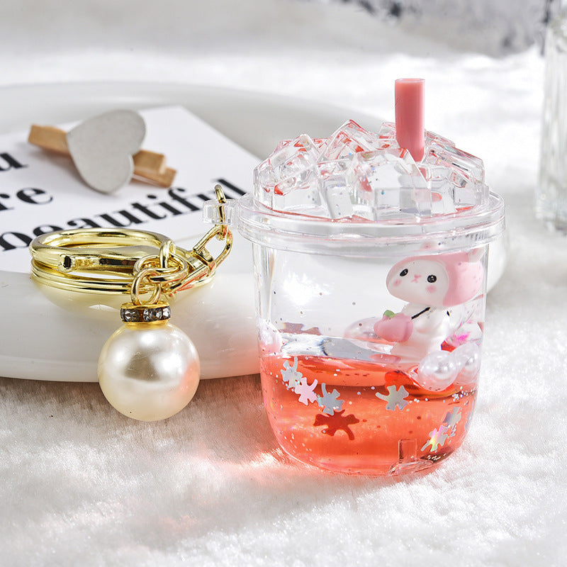 Wholesale Acrylic Oiled Iceberg Cup Rabbit Keychain
