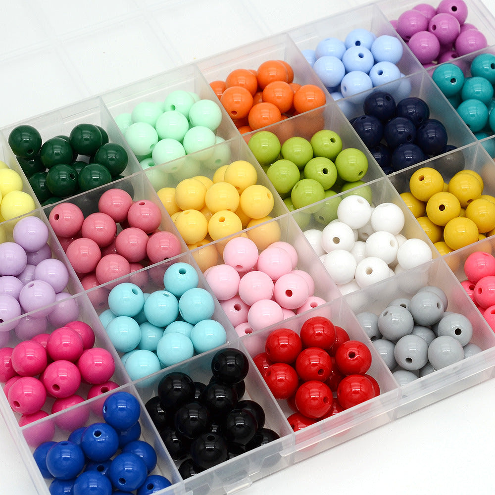 Wholesale Acrylic Iridescent Round Beads 8Mm Mixed Colors DIY Jewelry Making Fashion Accessory Craft Supply For Gifts