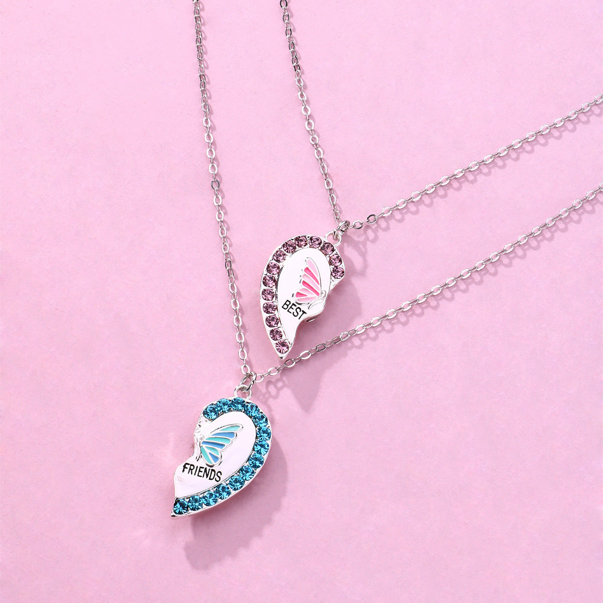 Wholesale  Butterfly Love necklace  magnet stone necklace alloy necklace
