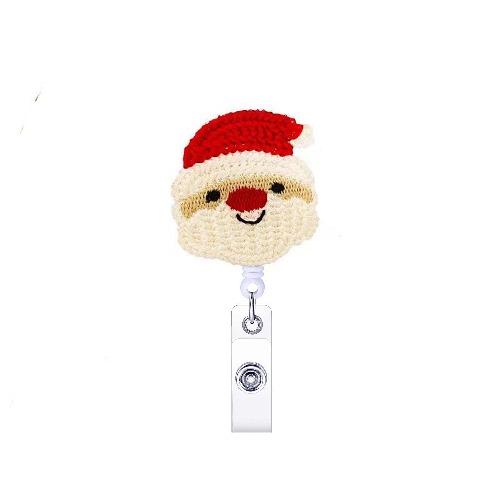 Wholesale Christmas Knitted Woolen Embroidery Telescopic Easy Pull Chain Keychain