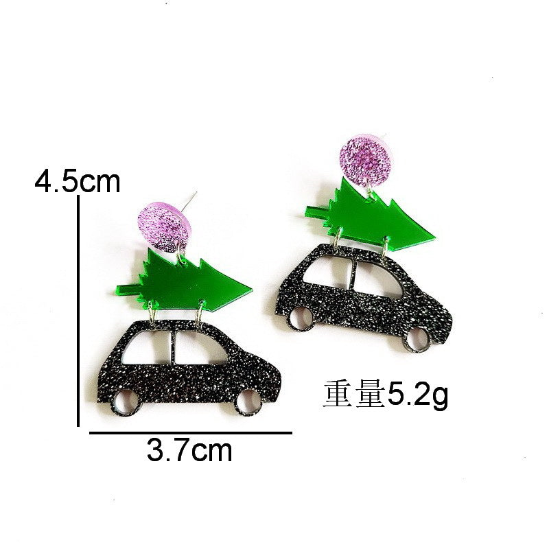 Wholesale Christmas Tree Rainbow Koala Dinosaur Cactus Acrylic Earrings