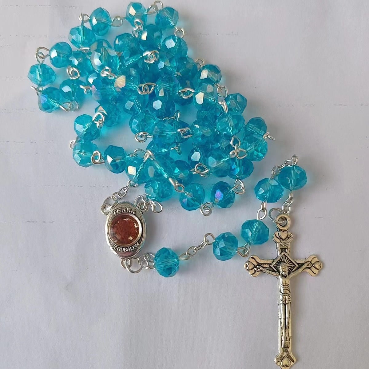 Wholesale 10pcs/pack Crystal Bead Cross Necklace Sweater Chain