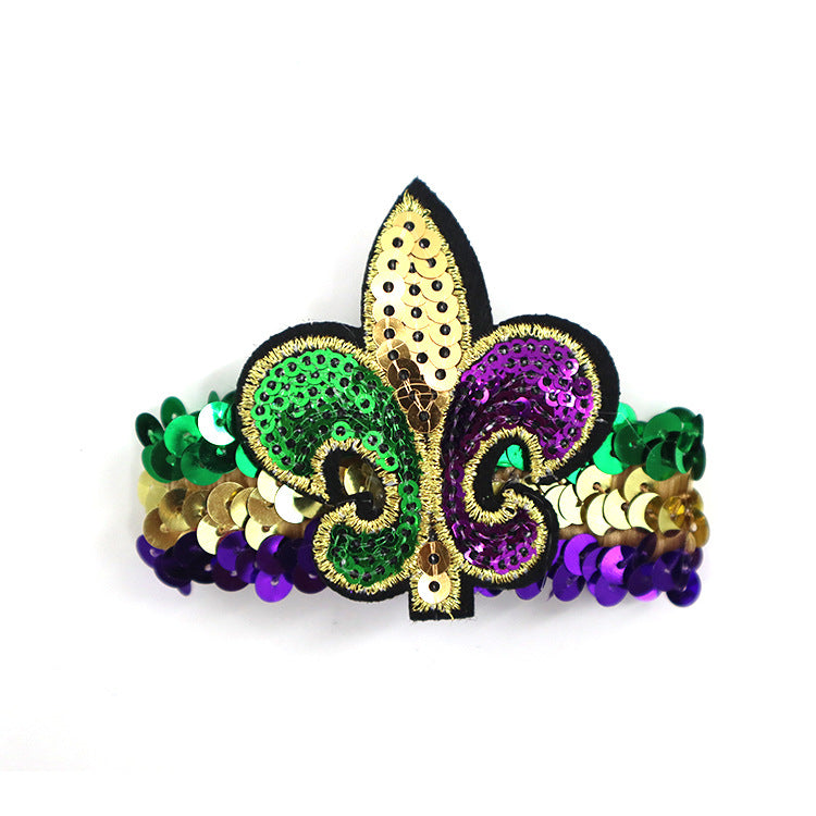 Wholesale Carnival Sequin Gold Purple Green Bracelet