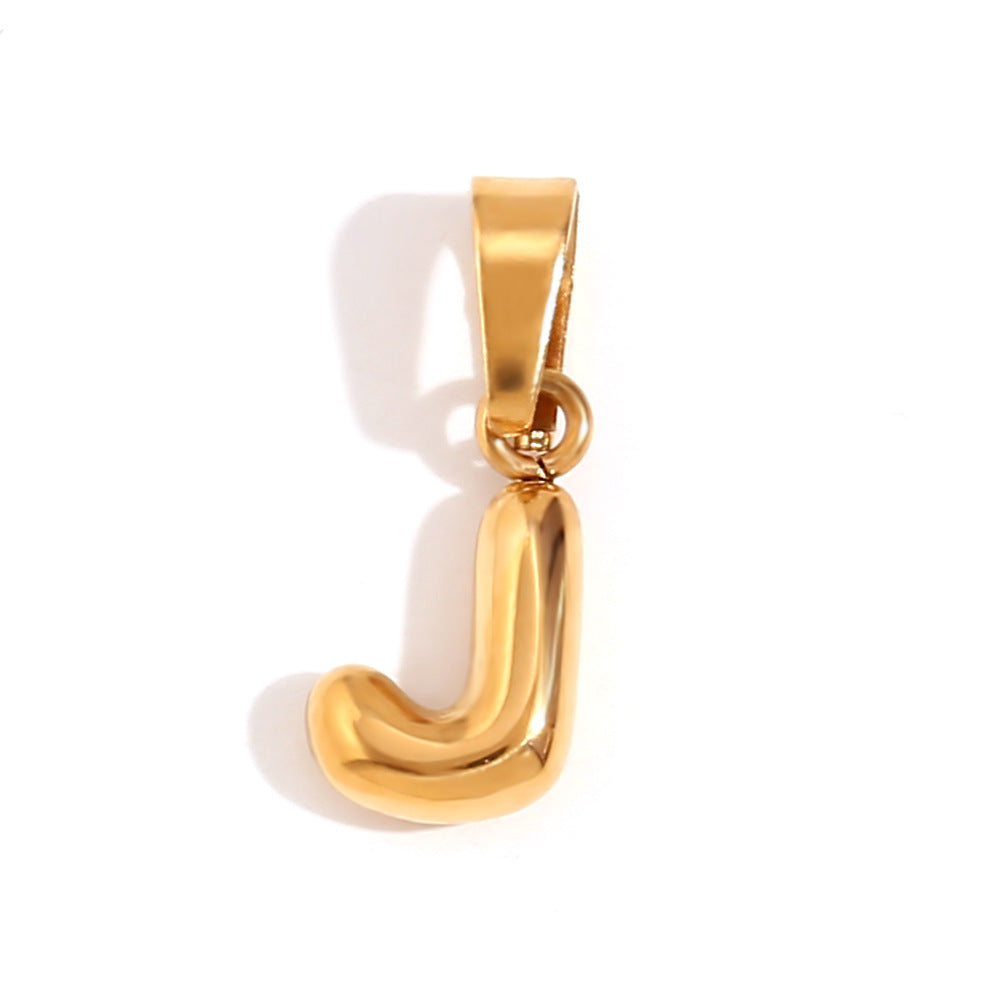 Wholesale Stainless Steel Gold Mini Bubble Letter Pendant