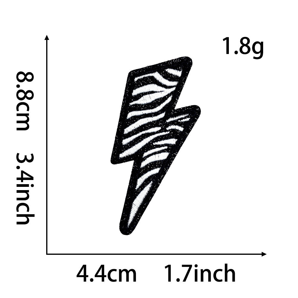 Wholesale Zebra Pattern Heart Lightning Star Series Embroider DIY Patches