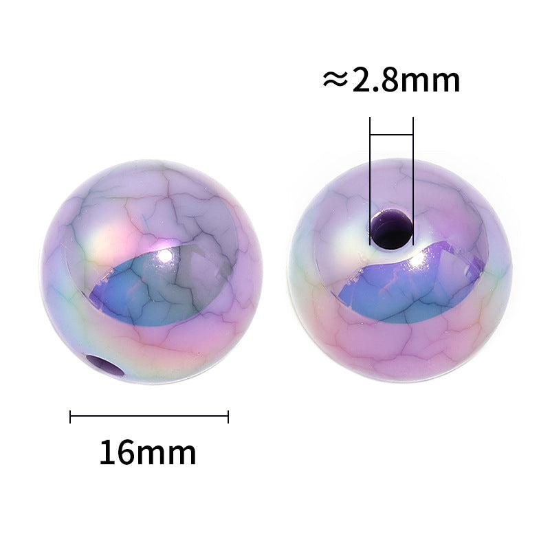 Wholesale 50pcs Acrylic UV-plated imitation marble crack beads